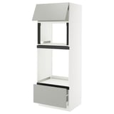 SEKTION / MAXIMERA High cab f mic/ov+drw/dr w push-op, white/Havstorp light gray, 30x24x80 "