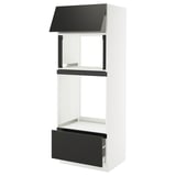 SEKTION / MAXIMERA High cab f mic/ov+drw/dr w push-op, white/Nickebo matte anthracite, 30x24x80 "