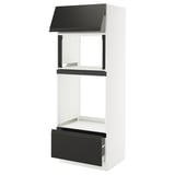 SEKTION / MAXIMERA High cab f mic/ov+drw/dr w push-op, white/Upplöv matte anthracite, 30x24x80 "