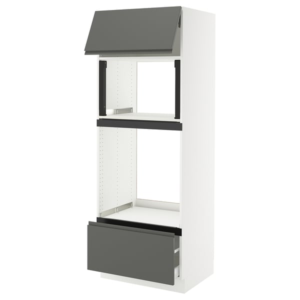 SEKTION / MAXIMERA High cab f mic/ov+drw/dr w push-op, white/Voxtorp dark gray, 30x24x80 "