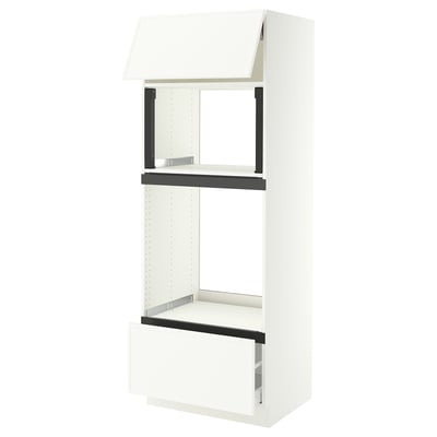 SEKTION / MAXIMERA High cab f micro/oven+drawer/door, white/Aspudden matte white, 30x24x80 "