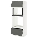 SEKTION / MAXIMERA High cab f micro/oven+drawer/door, white/Axstad dark gray, 30x24x80 "