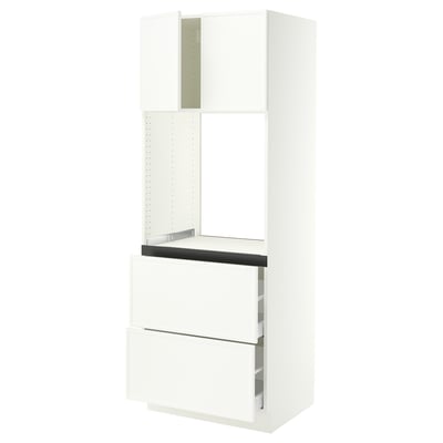 SEKTION / MAXIMERA High cab f oven+2 drawers/2 doors, white/Aspudden matte white, 30x24x80 "