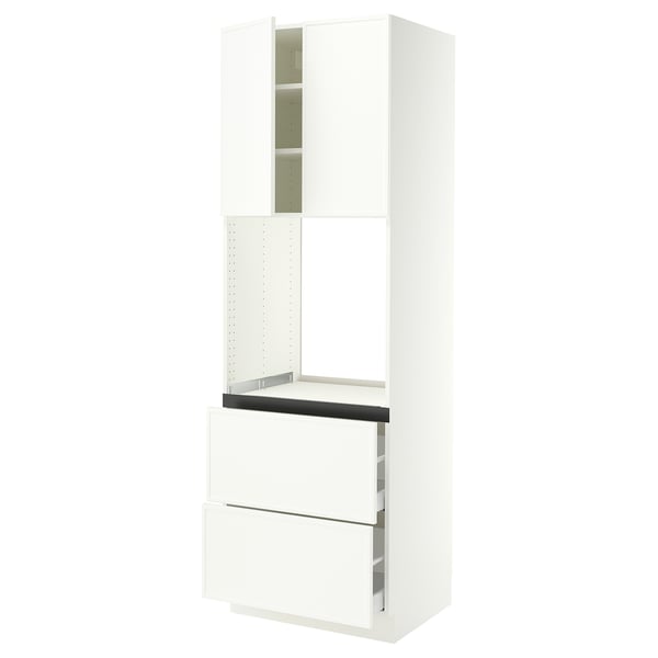 SEKTION / MAXIMERA High cab f oven+2 drawers/2 doors, white/Aspudden matte white, 30x24x90 "
