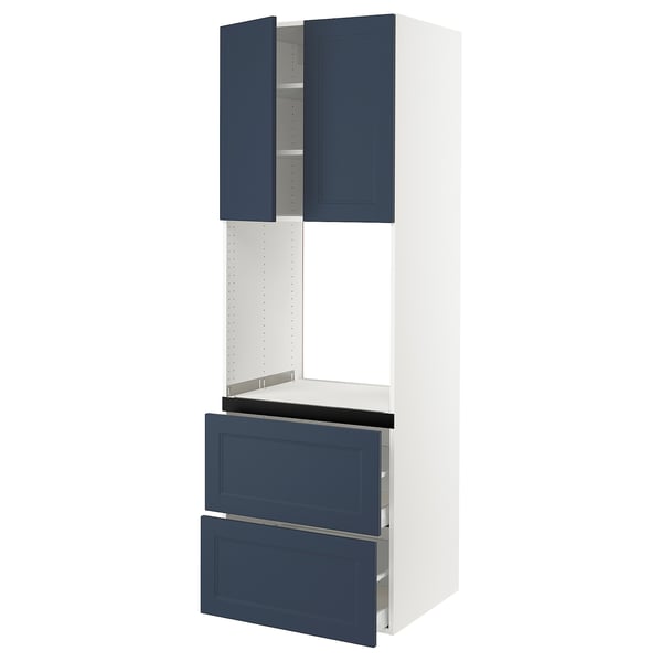 SEKTION / MAXIMERA High cab f oven+2 drawers/2 doors, white Axstad/matte blue, 30x24x90 "