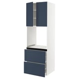 SEKTION / MAXIMERA High cab f oven+2 drawers/2 doors, white Axstad/matte blue, 30x24x90 "