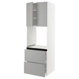 SEKTION / MAXIMERA High cab f oven+2 drawers/2 doors, white/Bodbyn gray, 30x24x90 "
