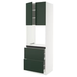 SEKTION / MAXIMERA High cab f oven+2 drawers/2 doors, white/Havstorp deep green, 30x24x90 "