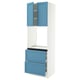 SEKTION / MAXIMERA High cab f oven+2 drawers/2 doors, white/Lerhyttan blue, 30x24x90 "