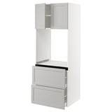SEKTION / MAXIMERA High cab f oven+2 drawers/2 doors, white/Lerhyttan light gray, 30x24x80 "