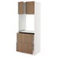 SEKTION / MAXIMERA High cab f oven+2 drawers/2 doors, white/Tistorp brown walnut effect, 30x24x80 "