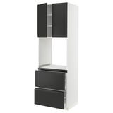SEKTION / MAXIMERA High cab f oven+2 drawers/2 doors, white/Upplöv matte anthracite, 30x24x90 "
