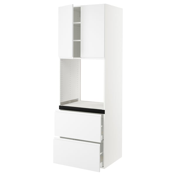 SEKTION / MAXIMERA High cab f oven+2 drawers/2 doors, white/Voxtorp matte white, 30x24x90 "