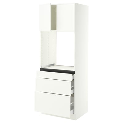 SEKTION / MAXIMERA High cab f oven w 3 drawers/2 doors, white/Aspudden matte white, 30x24x80 "
