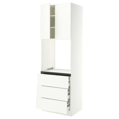 SEKTION / MAXIMERA High cab f oven w 3 drawers/2 doors, white/Aspudden matte white, 30x24x90 "