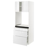 SEKTION / MAXIMERA High cab f oven w 3 drawers/2 doors, white/Ringhult white, 30x24x80 "