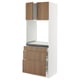 SEKTION / MAXIMERA High cab f oven w 3 drawers/2 doors, white/Tistorp brown walnut effect, 30x24x80 "