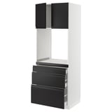 SEKTION / MAXIMERA High cab f oven w 3 drawers/2 doors, white/Upplöv matte anthracite, 30x24x80 "