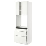 SEKTION / MAXIMERA High cab f oven w 3 drawers/2 doors, white/Vallstena white, 30x24x90 "
