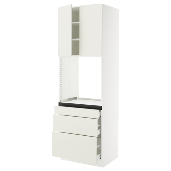 SEKTION / MAXIMERA High cab f oven w 3 drawers/2 doors, white/Veddinge white, 30x24x90 "