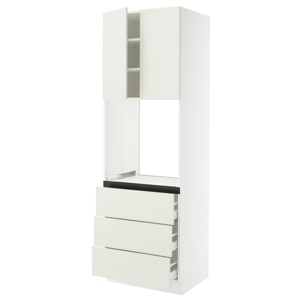 SEKTION / MAXIMERA High cab f oven w 3 drawers/2 doors, white/Veddinge white, 30x24x90 "