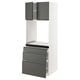 SEKTION / MAXIMERA High cab f oven w 3 drawers/2 doors, white/Voxtorp dark gray, 30x24x80 "