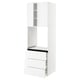 SEKTION / MAXIMERA High cab f oven w 3 drawers/2 doors, white/Voxtorp matte white, 30x24x90 "