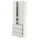 SEKTION / MAXIMERA High cab w 2 drs/3 fronts/5 drawers, white/Aspudden light gray, 30x24x90 "