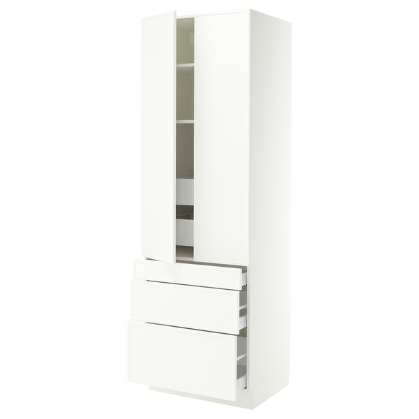 SEKTION / MAXIMERA High cab w 2 drs/3 fronts/5 drawers, white/Aspudden matte white, 30x24x90 "
