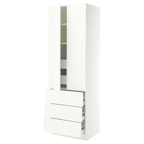 SEKTION / MAXIMERA High cab w 2 drs/3 fronts/5 drawers, white/Aspudden matte white, 30x24x90 "