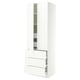 SEKTION / MAXIMERA High cab w 2 drs/3 fronts/5 drawers, white/Aspudden matte white, 30x24x90 "