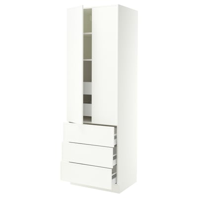 SEKTION / MAXIMERA High cab w 2 drs/3 fronts/5 drawers, white/Aspudden matte white, 30x24x90 "