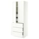 SEKTION / MAXIMERA High cab w 2 drs/3 fronts/5 drawers, white/Aspudden matte white, 30x24x80 "