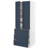 SEKTION / MAXIMERA High cab w 2 drs/3 fronts/5 drawers, white Axstad/matte blue, 30x24x80 "