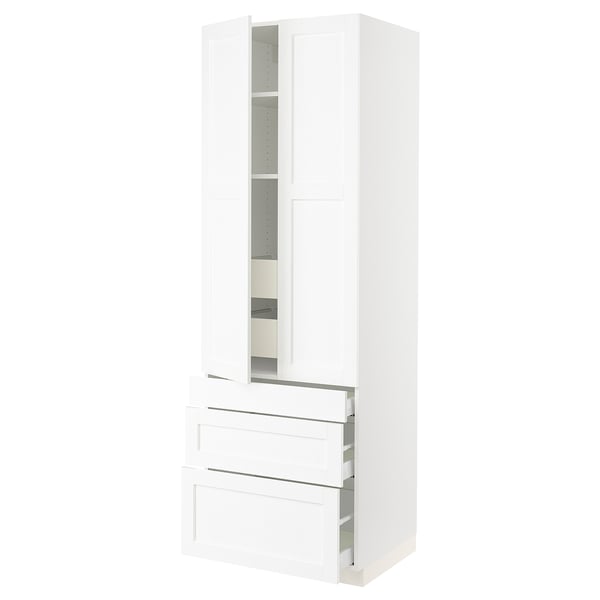 SEKTION / MAXIMERA High cab w 2 drs/3 fronts/5 drawers, white Enköping/white wood effect, 30x24x90 "