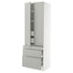SEKTION / MAXIMERA High cab w 2 drs/3 fronts/5 drawers, white/Havstorp light gray, 30x24x90 "
