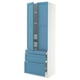 SEKTION / MAXIMERA High cab w 2 drs/3 fronts/5 drawers, white/Lerhyttan blue, 30x24x90 "