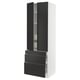 SEKTION / MAXIMERA High cab w 2 drs/3 fronts/5 drawers, white/Nickebo matte anthracite, 30x24x90 "