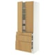 SEKTION / MAXIMERA High cab w 2 drs/3 fronts/5 drawers, white/Sinarp oak veneer, 30x24x80 "
