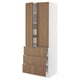 SEKTION / MAXIMERA High cab w 2 drs/3 fronts/5 drawers, white/Tistorp brown walnut effect, 30x24x80 "
