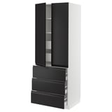 SEKTION / MAXIMERA High cab w 2 drs/3 fronts/5 drawers, white/Upplöv matte anthracite, 30x24x80 "