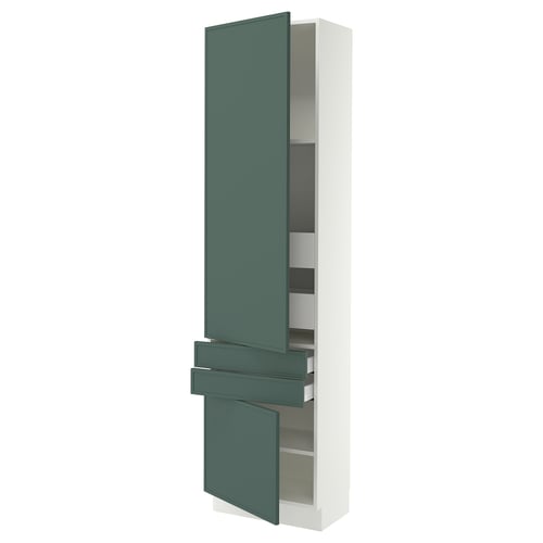SEKTION / MAXIMERA High cab w 2drs/2 fronts/4 drawers, white/Aspudden dark gray-green, 24x15x90 "