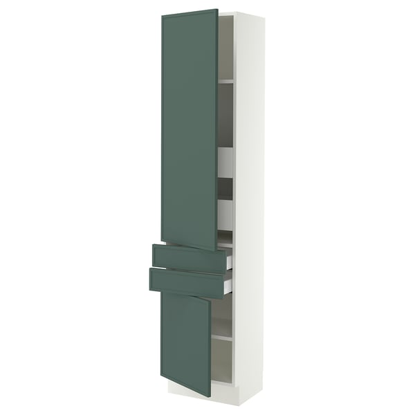 SEKTION / MAXIMERA High cab w 2drs/2 fronts/4 drawers, white/Aspudden dark gray-green, 18x15x80 "
