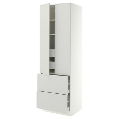SEKTION / MAXIMERA High cab w 2drs/2 fronts/4 drawers, white/Aspudden light gray, 30x24x90 "