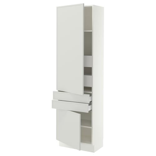 SEKTION / MAXIMERA High cab w 2drs/2 fronts/4 drawers, white/Aspudden light gray, 24x15x80 "