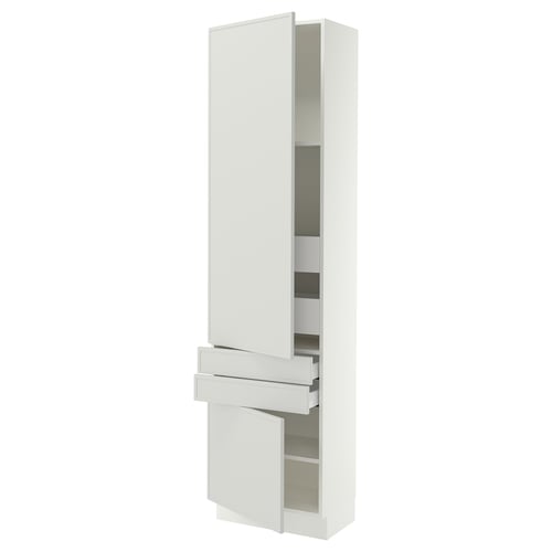 SEKTION / MAXIMERA High cab w 2drs/2 fronts/4 drawers, white/Aspudden light gray, 24x15x90 "