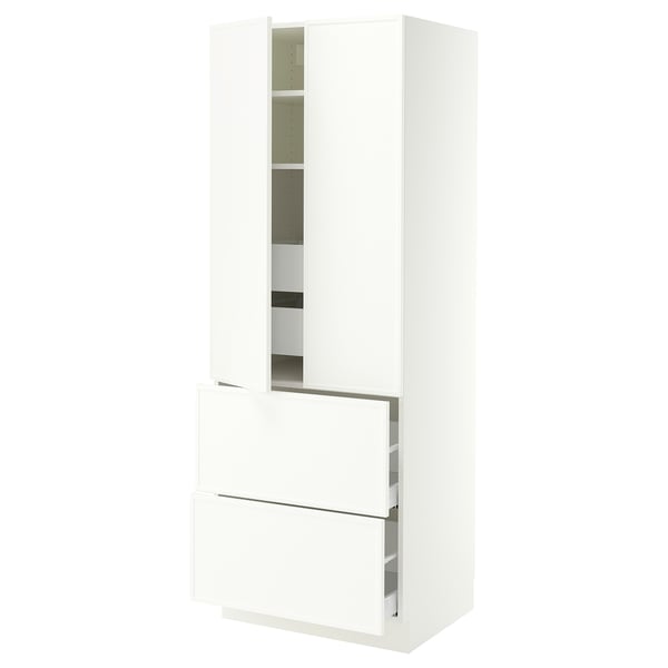 SEKTION / MAXIMERA High cab w 2drs/2 fronts/4 drawers, white/Aspudden matte white, 30x24x80 "