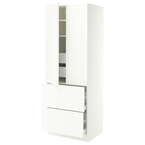 SEKTION / MAXIMERA High cab w 2drs/2 fronts/4 drawers, white/Aspudden matte white, 30x24x80 "