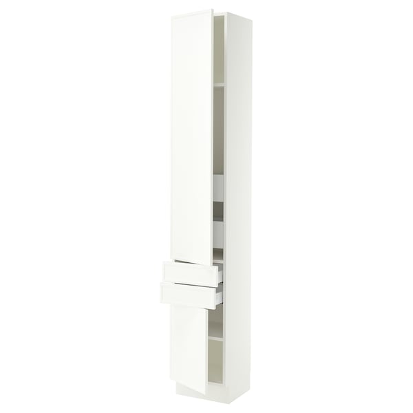 SEKTION / MAXIMERA High cab w 2drs/2 fronts/4 drawers, white/Aspudden matte white, 15x15x90 "