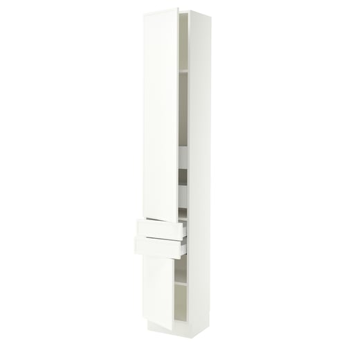 SEKTION / MAXIMERA High cab w 2drs/2 fronts/4 drawers, white/Aspudden matte white, 15x15x90 "